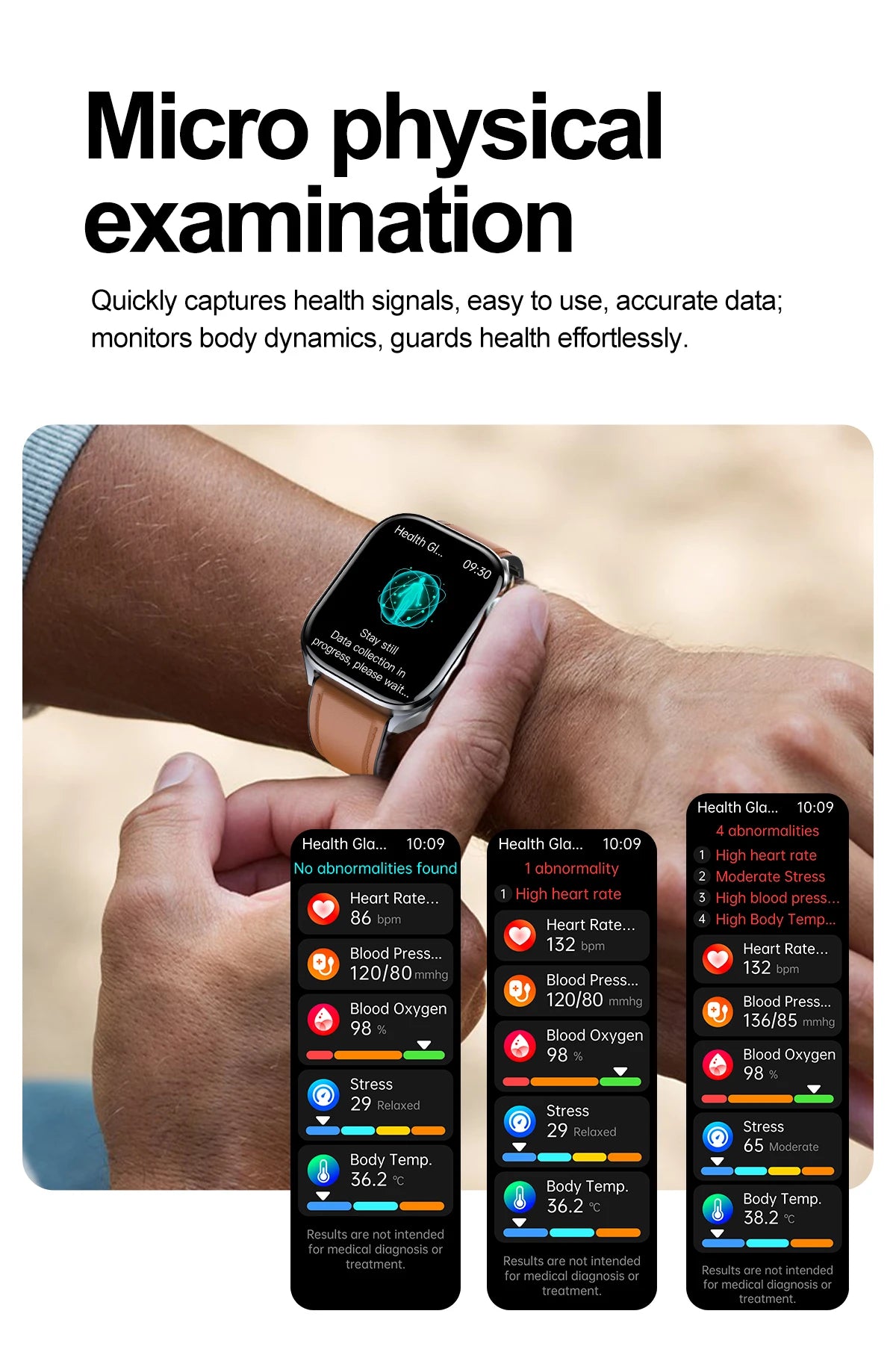 2026New ECG+PPG Clock Health Trackr 2.0 inch Uric Acid Blood lipids Pressure Smart Watch Body Analysis Voice call Smartwatch Men