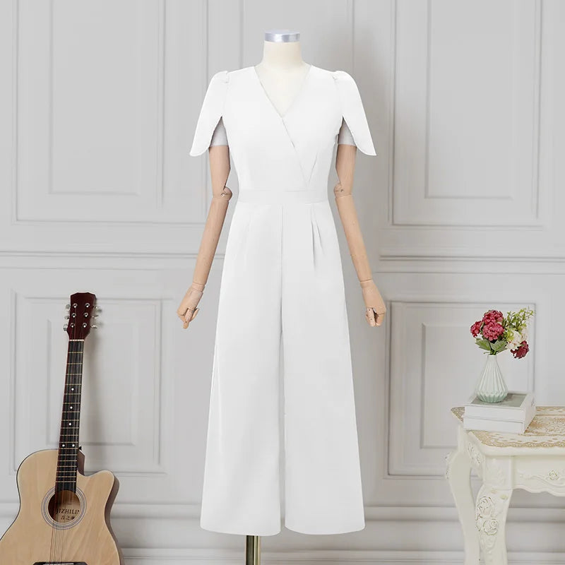2025 ZANZEA Fashion Summer Women Party Jumpsuits Short Sleeve V-Neck Casual Rompers Playsuits Solid Elegant Pockets Streetwear