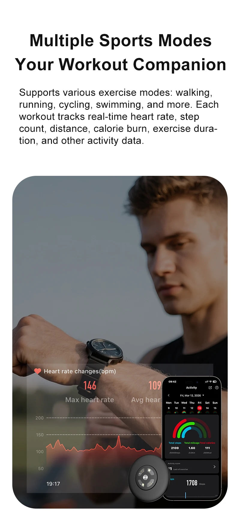 Watch AI Health Patch, Turn Any Watch Into A Smart Watch, Smart AI Health Detection Device for Regular Watches, Multi Functions