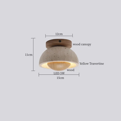 IWHD Japan Wabi Sabi LED Ceiling Lights Bedroom Bathroom Corridor Home Lighting Yellow travertine Ceiling Lamp Lampy Sufitowe