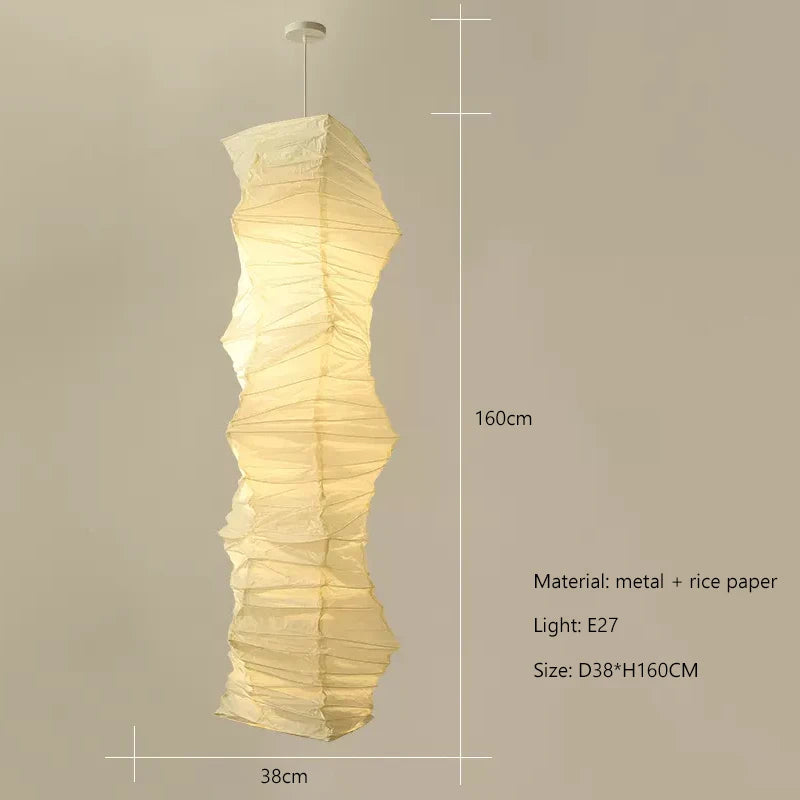 Nordic Wabi Sabi Wind Rice Paper Led Pendant Lights Living Room Bedroom Corner Chandelier Duplex Loft Home Decor Bedside Lamp