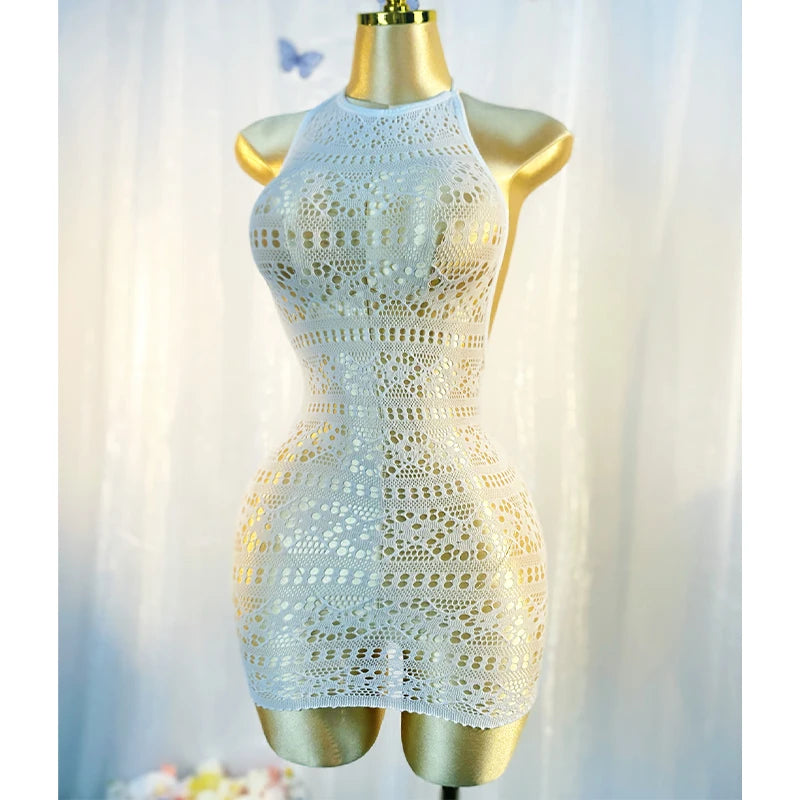 Sexy Cover Up Hollow Out Fishnet Dress without Bikini Summer Holiday DSH698