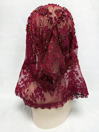 New 2025 Muslim Women Shawl Headscarf Luxury Tassels Beads Scarf Malaysia Prayer Kufi Islam Saudi Arabia Lace Hijab