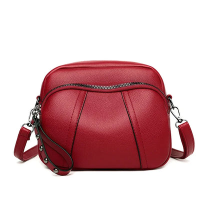 Fashion Soft Leather Crossbody Bags for Women 2026 Casual Female Multi Pocket Messenger Bags Retro Handbags Ladies Shoulder Bags
