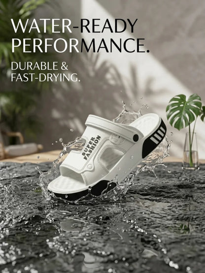 Men's Innovative Design Spring and Summer Eva Comfortable Thick-Soled Fashionable Casual Sandals for Home and Outdoor Activities, Versatile for Daily Use, Dual-Wear Slippers