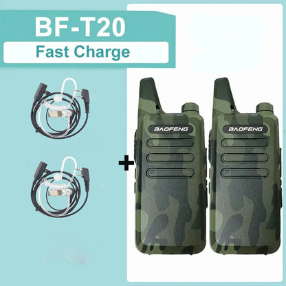 1/2PCS Baofeng BF-T20 Walkie Talkie Mini Micro USB Charging Portable Two Way Radios Upgrade Of BF-C9 KD-C1 For Hunting Kid’s Toy