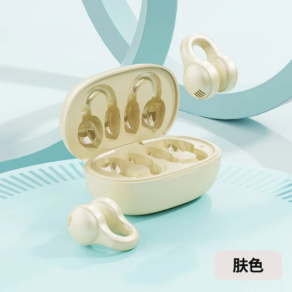 New Bluetooth Earphones Mirror-Style Digital Display Soft Silicone Ear Clip Wireless Headphone HD Noise Reduction Sports Headset