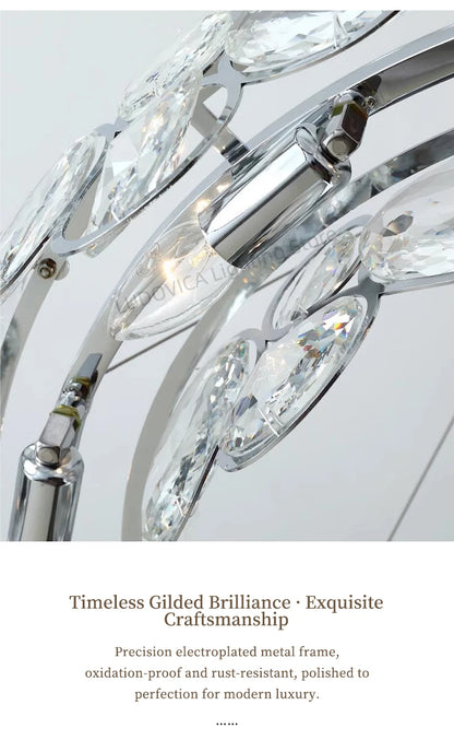 Modern Crystal Chandelier Luxury Villa Living Room Bedroom Dining Room Kitchen Modern LED Ceiling Hanging Lamp