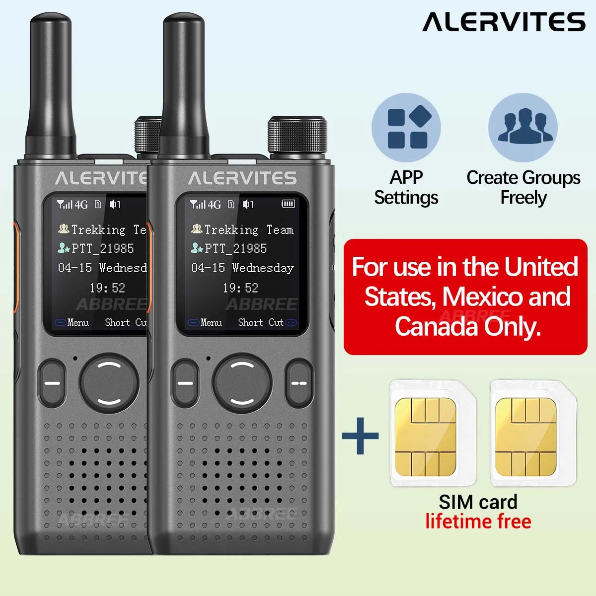 Baofeng AT1 POC Walkie Talkie Free Unlimited Data EU/US Worldwide Communication Phone Group Setting Portable 4G/5G Two Way Radio