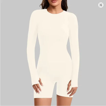 NCLAGEN Long Sleeve Bodysuit One Piece Gym Women Yoga Playsuit Fitness Clothes Workout Jumpsuit Backless Set Siamese