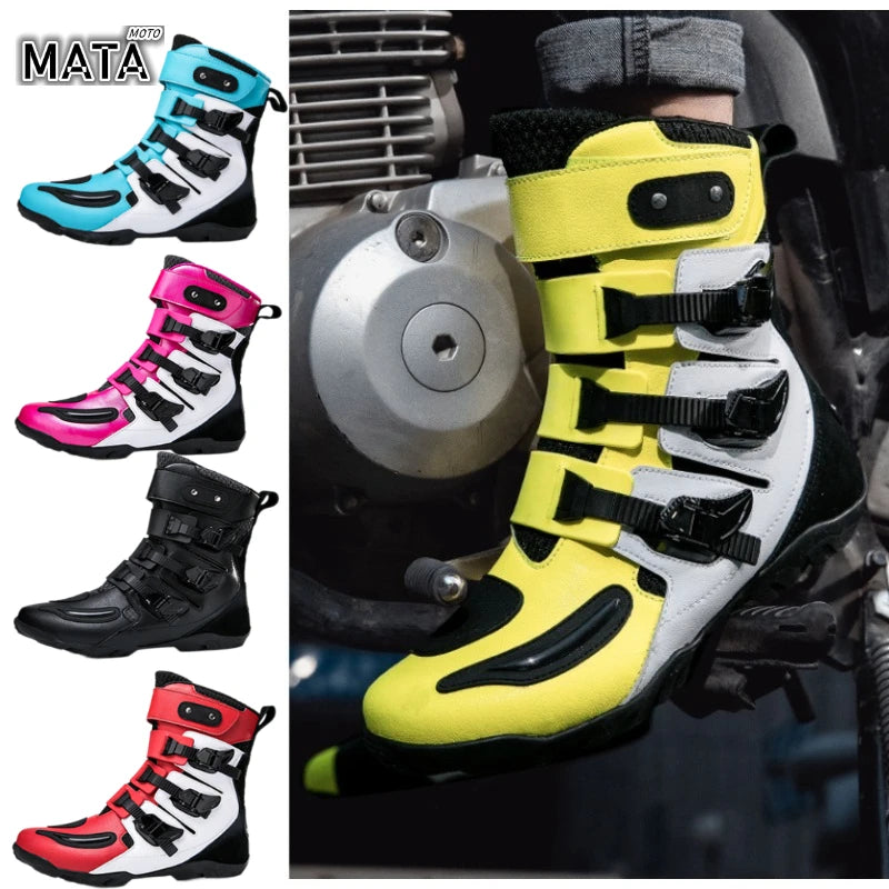 Motorcycle Riding Shoes All-Season Off-Road Locomotive Short Boots Motorbike Racing & Travel Knight Equipment Big Size 37-48