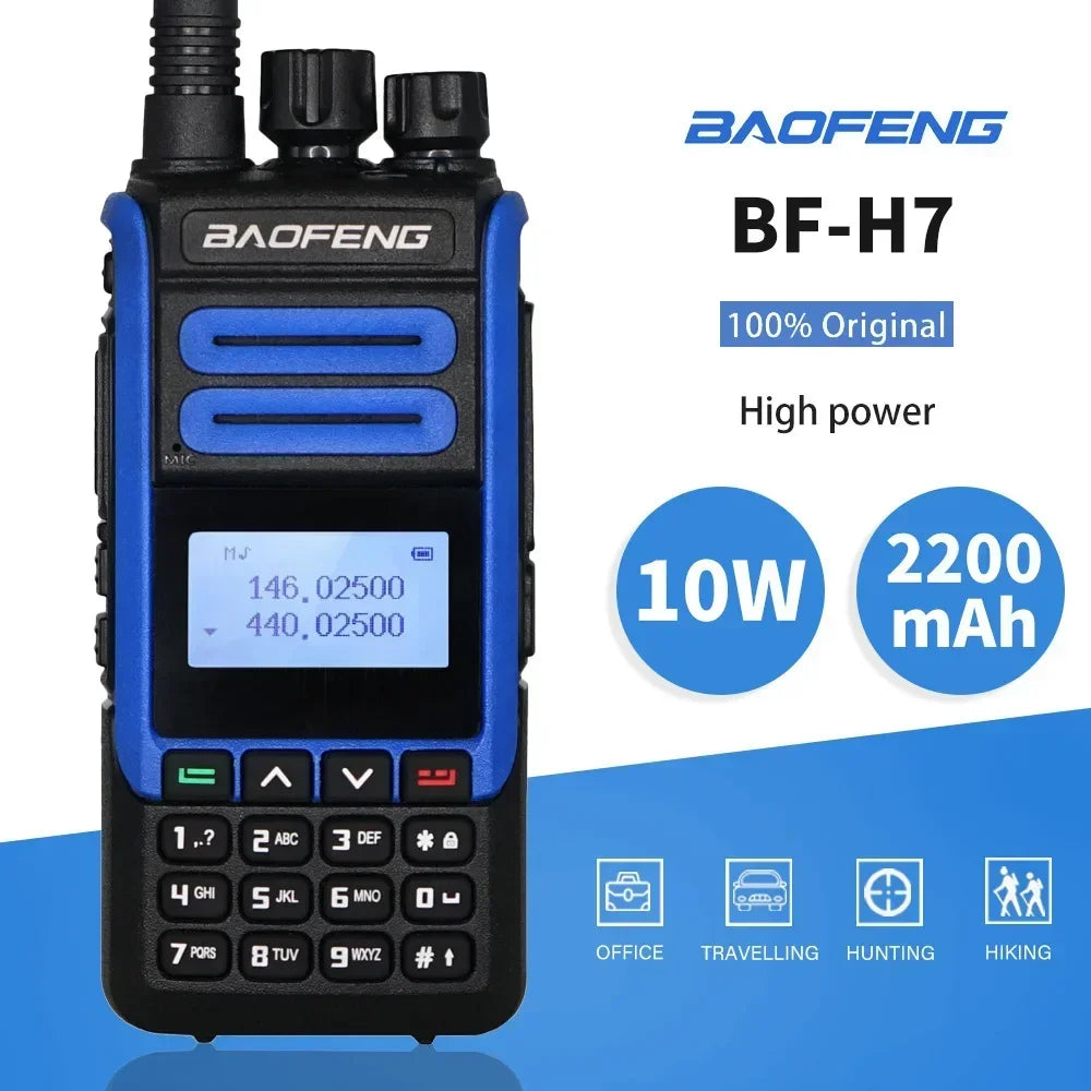 BaoFeng BF-H7 10W Dual Band UHF VHF Portable FM Transceiver Powerful Walkie Talkie Two Way Radio Original