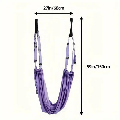 Luxury Purple Aerial Yoga Rope - Soft Fabric+Stable Support, Home Workout Safety, Single Piece