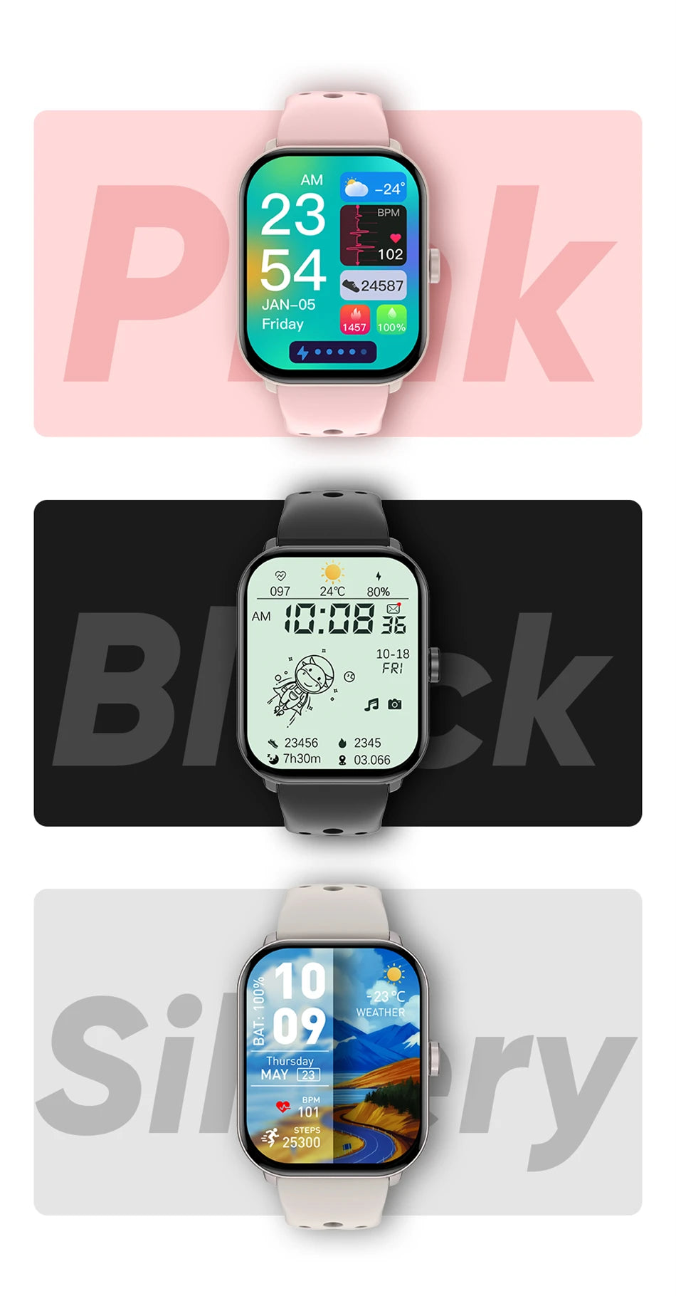 New Watch 5 Sports Smart Watch Men Women 2.01" AMOLED Screen Fitness Tracker Heart Rate ECG Waterproof GPS Track Call Smartwatch