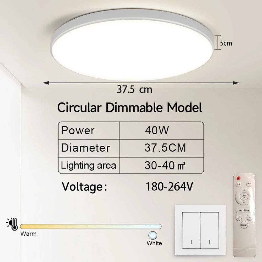 LED Ceiling Lamp 15W~50W Kitchen Light Fixture Bedroom Corridor Lustre Plat Led Lights Living Room Decor 220V Ceiling Chandelier