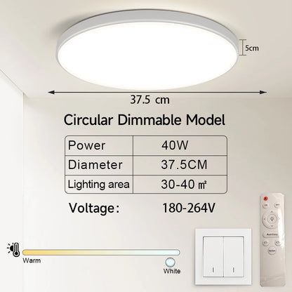 LED Ceiling Lamp 15W~50W Kitchen Light Fixture Bedroom Corridor Lustre Plat Led Lights Living Room Decor 220V Ceiling Chandelier