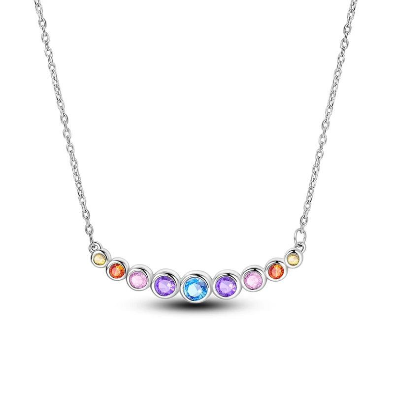 Luxury Necklace 925 Silver Original Sterling Zircon Dragonfly Butterfly Firefly Star Moon Chain Link For Women Wedding Jewelry