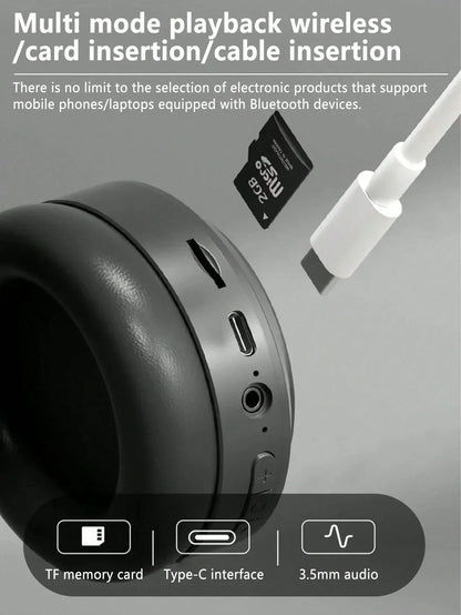M5 Over Ear Headsets Bluetooth 5.3 Gaming Headphones Dual Mode Wireless Earphones Foldable Noise Reduction Headsets For Xiaomi