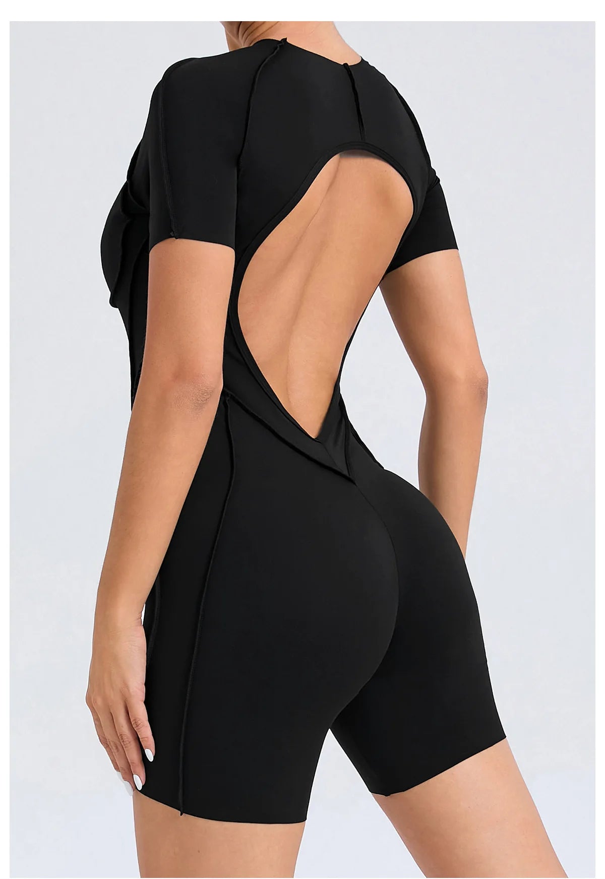 Women's Sports Jumpsuit Kit Yoga Fitness Bodysuit Hip-lifting Open Back Tight High Elasticity Outdoors Gym Workout Sexy Clothes