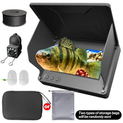 4.3 Inch HD Underwater Fishing Camera Portable Waterproof Fish Finder Visual Video Monitor Ice Sea Boat Fishing Tackle Gear Perfect Outdoor Equipment Gifts for Men Father Black