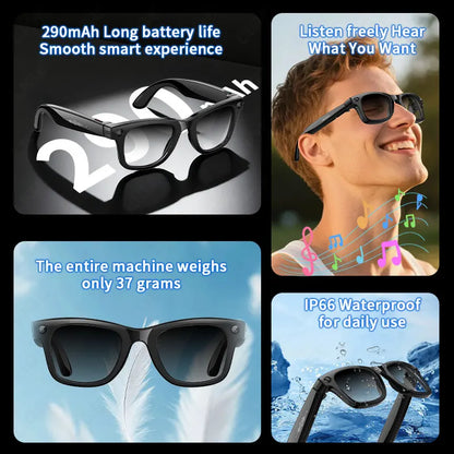 AI Smart Glasses with 8MP Camera Video Recording 100+ Languages Translation Sunglasses Bluetooth Call Music Play Men Women 2026