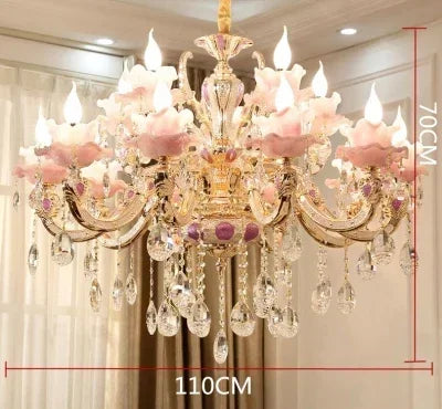 Zinc Alloy Crystal Chandelier Modern Living Room Decoration  Lighting European Restaurant Bedroom Candle  Lamps