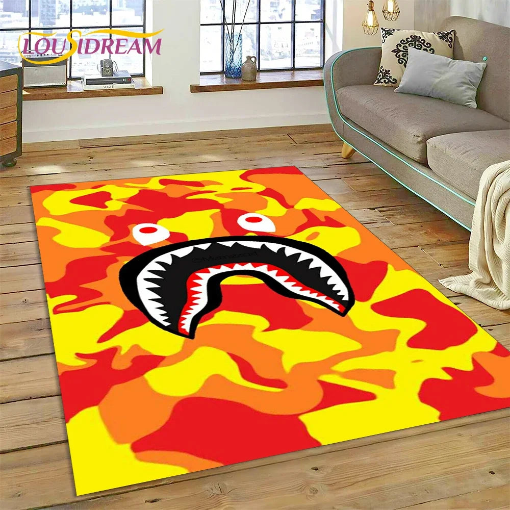 3D Printing B-BAPE Fashion Carpet Rug for Bedroom Living Room Home Sofa Decoration,Children Game Large Decor Floor Mat Gift