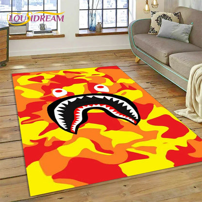 3D Printing B-BAPE Fashion Carpet Rug for Bedroom Living Room Home Sofa Decoration,Children Game Large Decor Floor Mat Gift