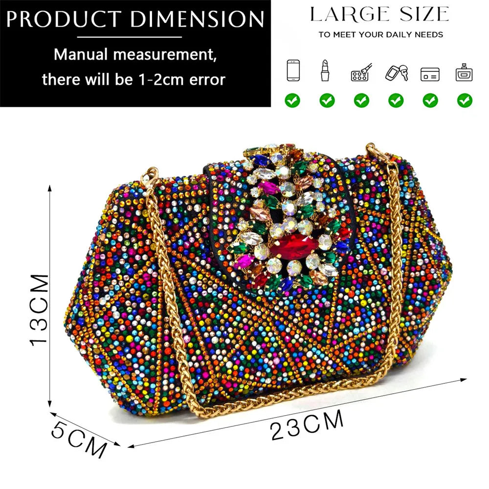 Women's Evening Clutch Bag Party Purse Luxury Wedding Clutch For Bridal Exquisite Crystal Ladies Handbag Apricot Green Wallet