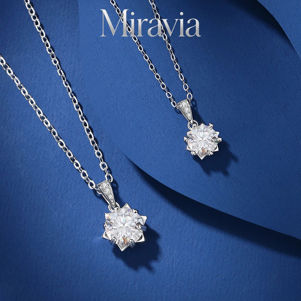 1-2CT Moissanite Pendant Necklace D Color VVS1 Lab Grown Diamond for Women Wedding Engagement 925 Sterling Silver Fine Jewelr