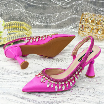 Designer Shoes Women's Luxury 2026 Elegant Crystal Women's Shoes Italian Women's Wedding Rhinestone Nigeria Party Wedding Pump