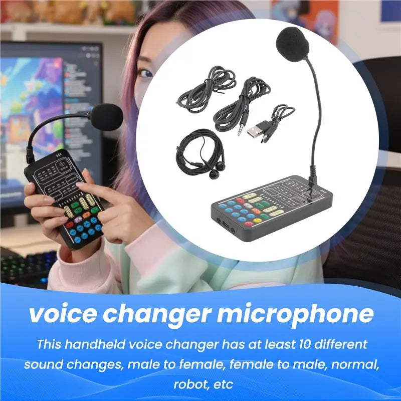 Professional Voice Changer Handheld Microphone Voice Changer With Sound Multifunctional Effects Machine For Phone//Switch (I