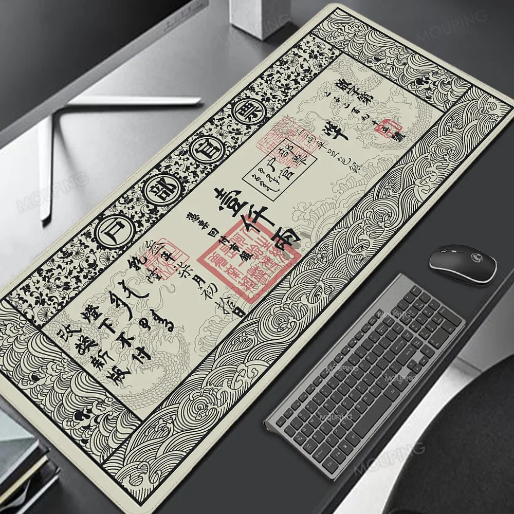 Grid Desk Mat Black Mouse Pad Gamer Laptop Office Carpet Big Mousepad Xxl Anime Computer Tables Rubber Mouse Pad Large Deskmat