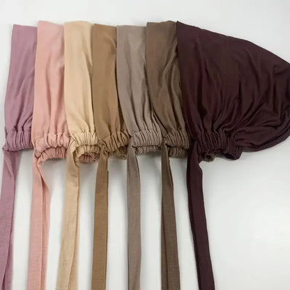 New Soft Modal Muslim Turban Hat Inner Hijab Caps  Islamic Underscarf Bonnet India Hat Female Headwrap Turbante Mujer