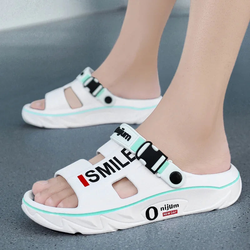 Summer Men's Massage Slippers Indoor Outdoor Sandals Beach Comfortable Soft Slides Clogs Casual Shoes Men Women Home Slippers