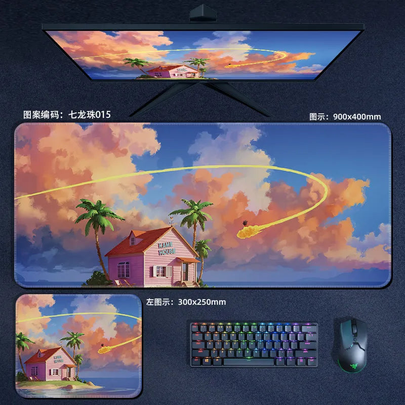 High Quality Print Dragon Ball Leather Mouse Pad Oversized Japanese Anime Nostalgic Son Goku Desk Mat Keyboard Pad Notebook Pad