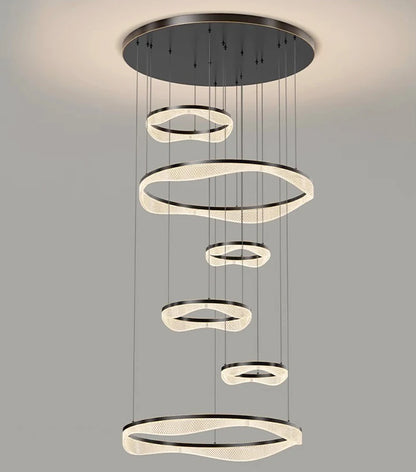 Modern ring stairs led lights pendant light lamps for living room led Chandeliers for dining room hanging light indoor lighting