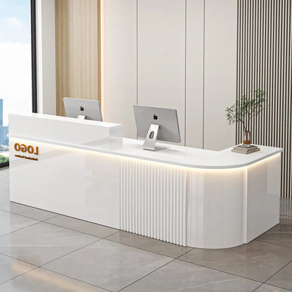 Customized Cashier Podium Counter Reception Desk Small Reception Desk For Salon Bancone Per Negozio Office Furniture