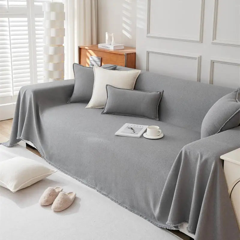 1pcs Solid color Sofa Cover Simple Anti-cat Scratch Solid Color Cushion Home Living Room Seat Dustproof Blanket