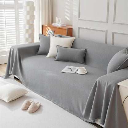 1pcs Solid color Sofa Cover Simple Anti-cat Scratch Solid Color Cushion Home Living Room Seat Dustproof Blanket