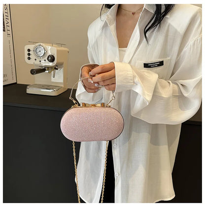 Luxury Sequined Hand-held Dinner Bag, Elegant Style Bag, High-end Chain Single-shoulder Crossbody Bag, Handbag for Wedding Party