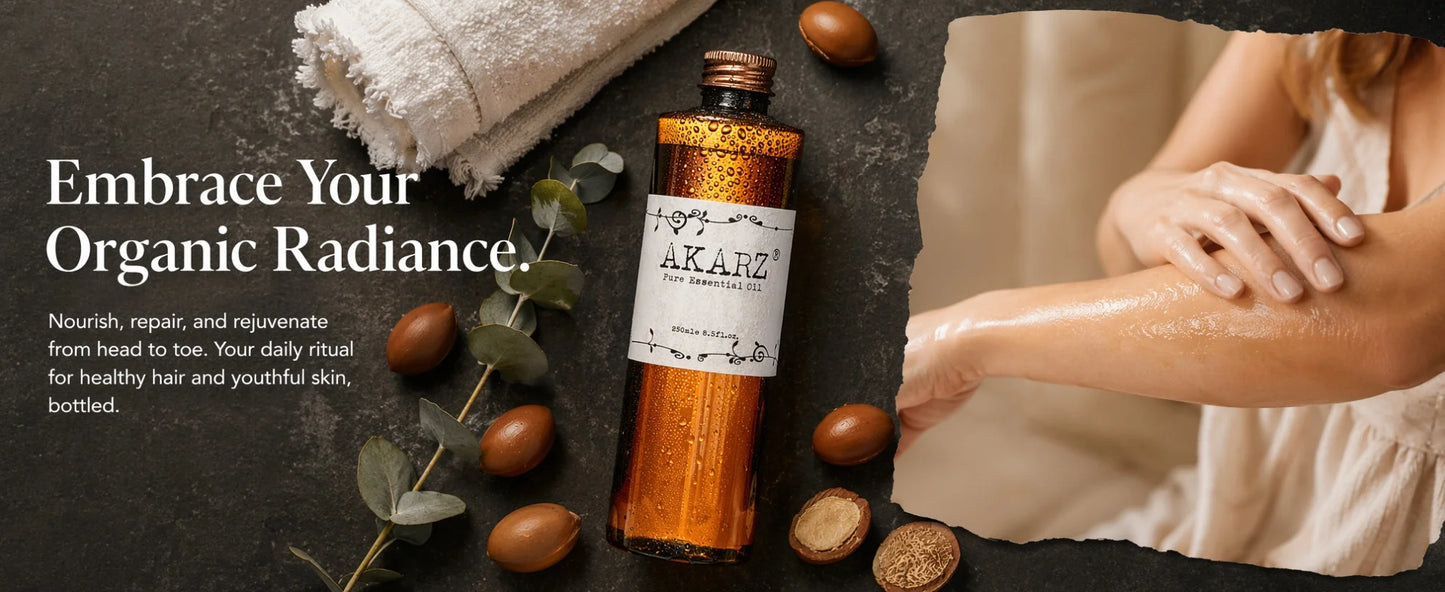Premium AKARZ DIY Massage Argan Morocco Oil - Nourish & Repair Dry Hair, Reduce Dandruff - Get Healthy & Youthful Skin 500ml
