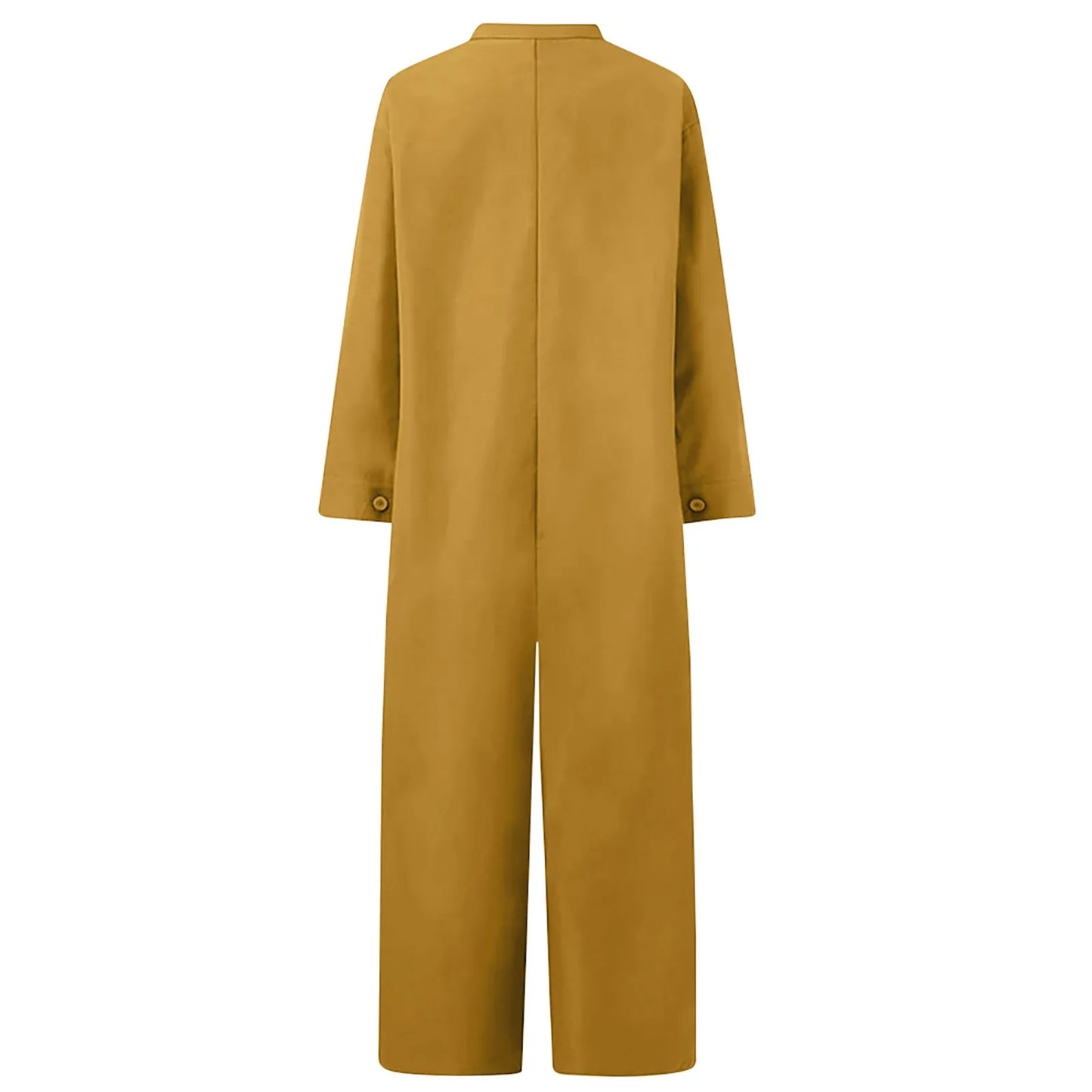 Women Jumpsuit 2024 Female Oversized Romper Autumn Loose Pockets Overalls Casual Solid Stand Collar Bottom