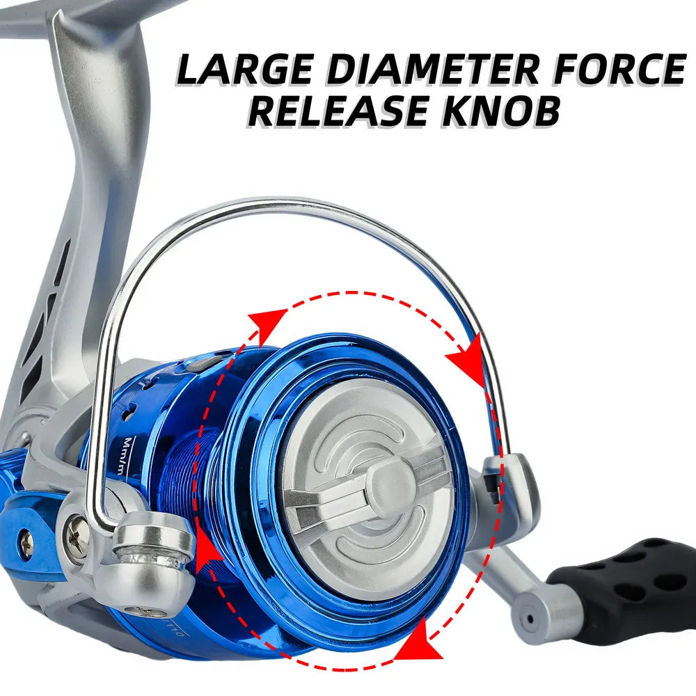 AB Spinning Reel,Saltwater Freshwater Fishing Reel,10kg Max Drag,5.2:1 Gear Ratio,With Metal Spool&Fold Rocker