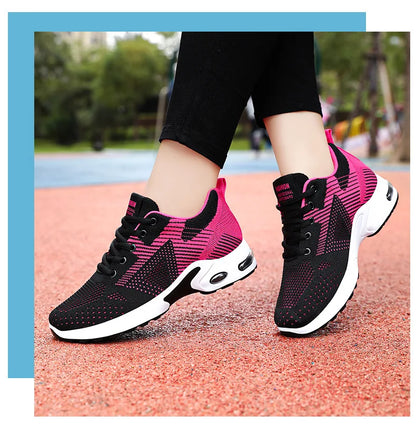 Women Platform Casual Sneakers Shoes Mesh Breathable Running Shoes Chunky Summer Sports Tenis Shoes 2025 Luxury Vulcanize Shoes