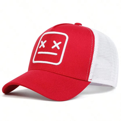 Unisex XX Embroidery Baseball Net Caps Spring Summer Outdoor Sunscreen Hat Adjustable Casual Trucker Hats