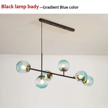Nordic LED Pendant Lights Modern Hanglamp Glass Ball Light for Living Room Suspension Chandelier Smoke Gold Hanging Lamp Decor