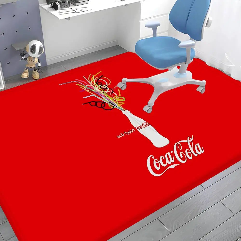C-Coca Cola Bathroom Mat Anti-slip Absorb Water Long Strip Cushion Bedroon Mat Welcome Doormat
