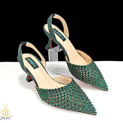 PM New Arrival Nigerian New Trending Cutout Style Navy Blue Elegant Women's Shoes and Party Wedding Bag