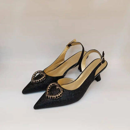 Italian Shoes and Bags Matching Set Women Heel Party Italian Design Wedding High Heels With Match Bags Good Quality